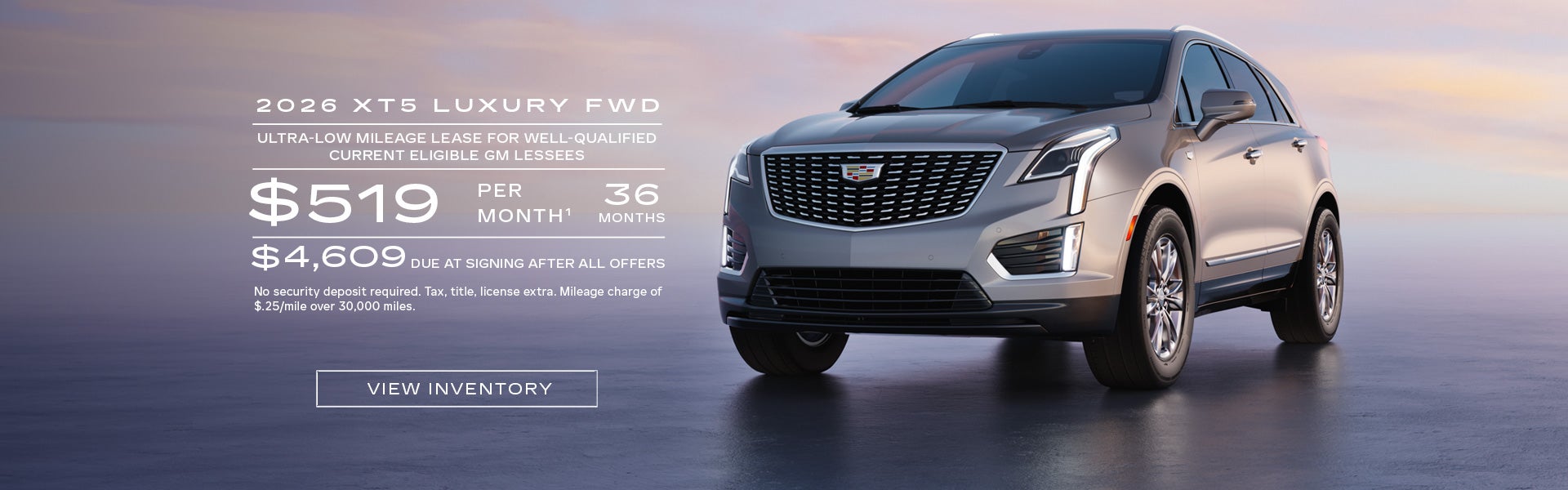 2026 XT5 FWD LUXURY. Ultra low mileage lease for well qualified current eligible GM lessees. $519...